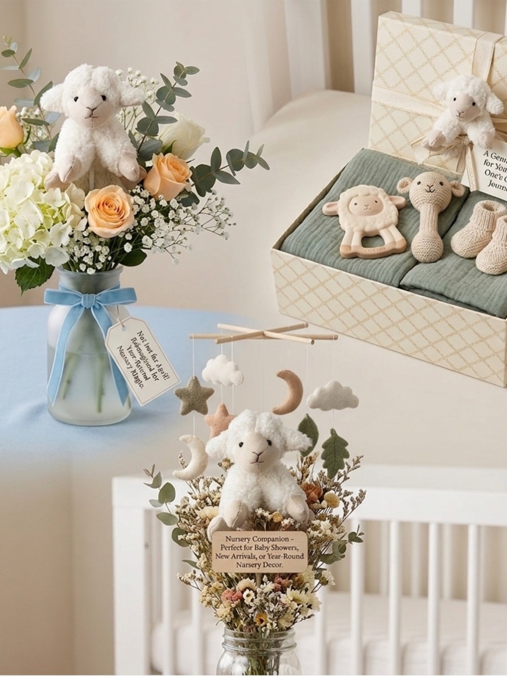 Bundle x4
15” Cream Lamb Floral Pick – Gifts/Nursery/Floral